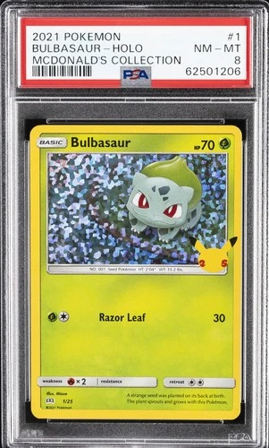 2021 POKEMON MCDONALD'S COLL #1 BULBASAUR-HOLO PSA 8