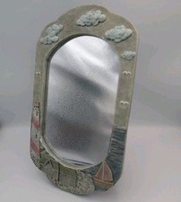 Vintage TCR Nautical Lighthouse Sailboat Seagull Mirror Stand Easel or Wall