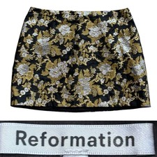 REFORMATION Veranda A-Line Floral Print Mini Skirt Womens Size 12 in Golden Hour