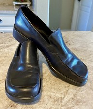    WOMENS FRANCO SARTO BOCCA LEATHER LOAFERS - DARK BROWN - SIZE 9   