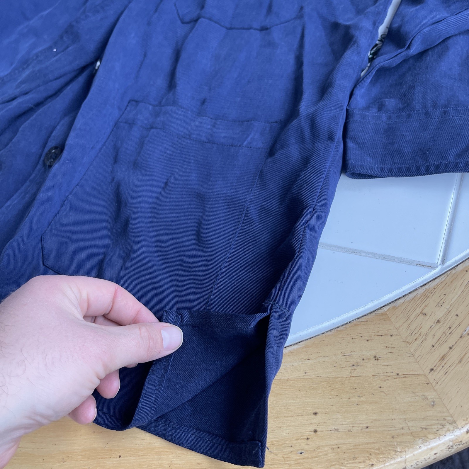 Woolrich Women’s French Chore Jacket Shirt Navy C… - image 11