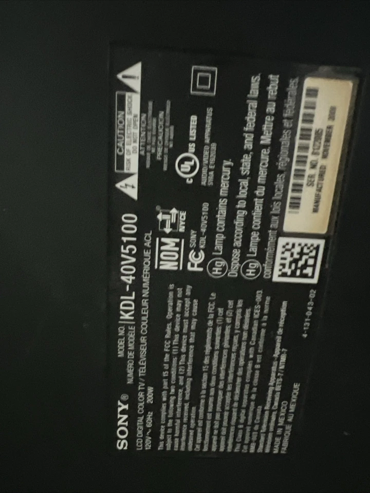 Sony Bravia TV 40 KDL-V40XBR1 con control remoto inteligente entrada hdmi 40 pulgadas televisión Foto 3 de 4