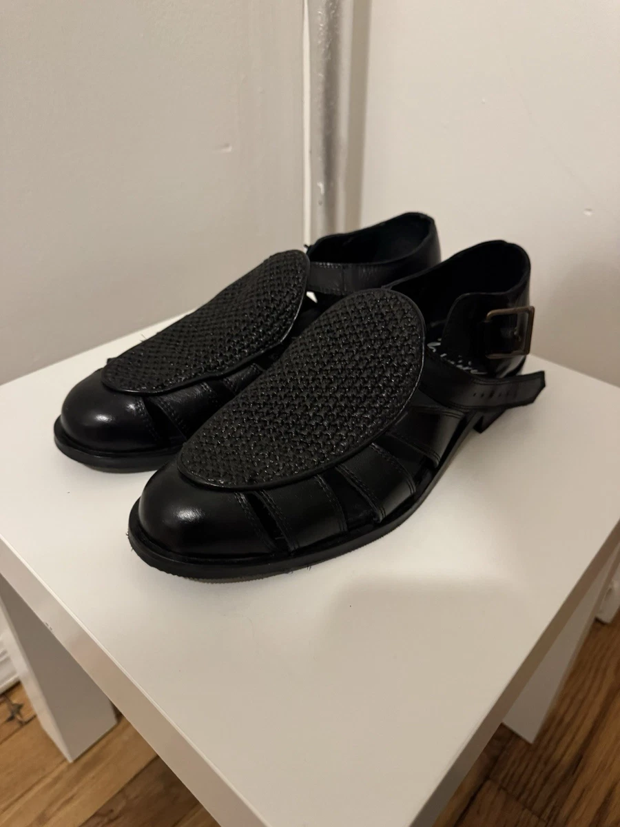 Black Fisherman Sandals for Men with Upper Leather for sale  display picture 3