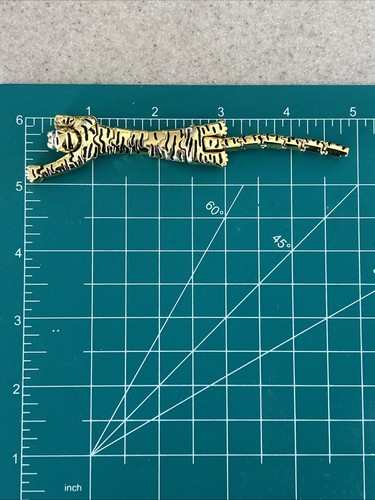Broche de hombro articulado vintage Tiger Panther esmalte negro tono dorado - Imagen 8 de 8