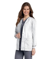 Landau Essentials Relaxed Fit 4-Pocket Snap-Front Scrub Jacket for Women Large