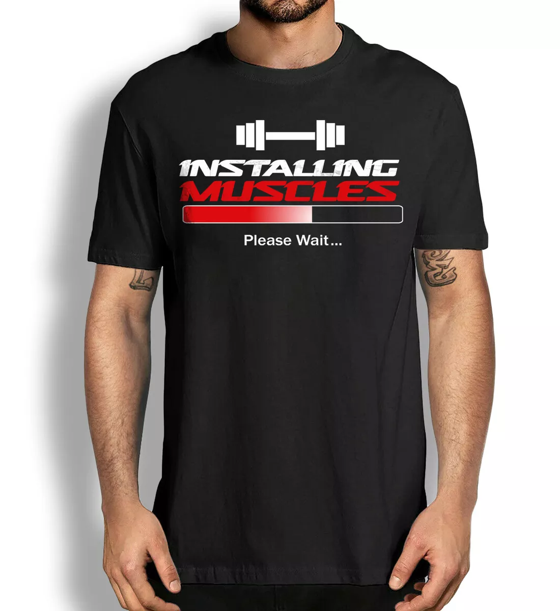 Installing muscles t-shirt