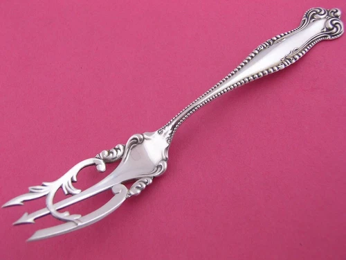 Rare Sterling Silver TOWLE Pickle Serving Fork CANTERBURY 1893 ~no mono