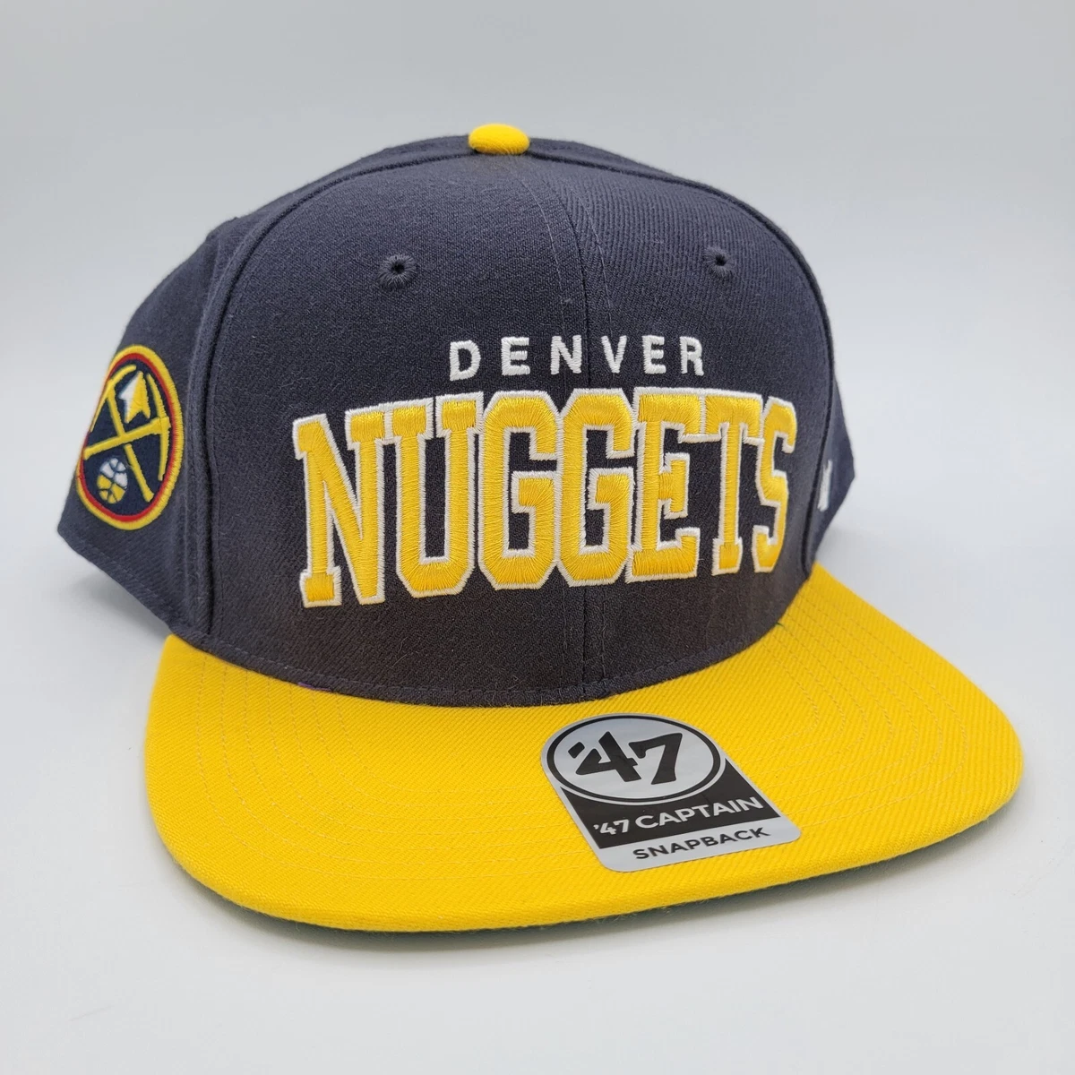 Denver Nuggets Hat 47 Snapback Baseball Cap Blue Yellow NBA Patch