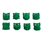 LEGO 8x Bionicle Pahrak Green Krana Mask Complete Set Xa Za Vu Ca Yo Ja Su Bo