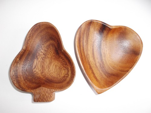Tarjeta Fiesta CUATRO PLATOS DE MERIENDA DE MADERA Corazón Club Diamante Pala para Nueces Caramelo - Imagen 4 de 8