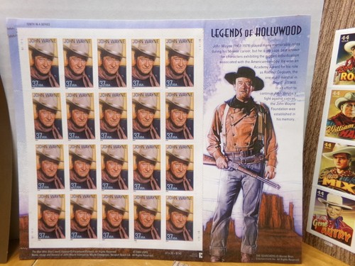 UNITED STATES POST OFFICE STAMP SHEETS NEW NEVER USED (4) SILVER SCREEN COWBOYS - Picture 3 of 12
