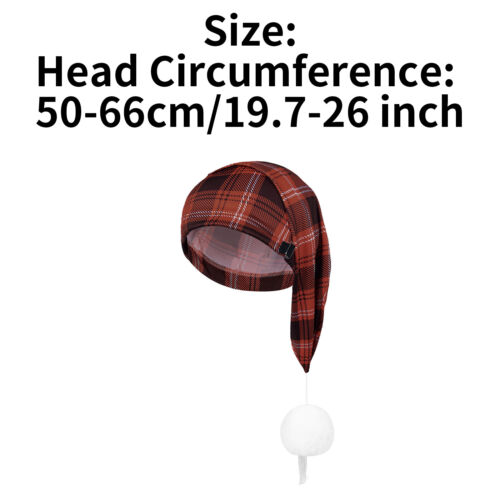 Freebily Damen Männer Plaid Zipfelmütze Vintage Nachtmütze Weihnachten Karneval - Bild 10 von 25