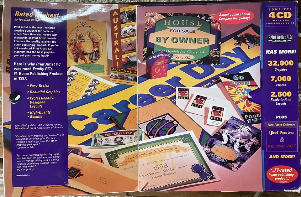 Print Artist 4.0 Platinum SIERRA HOME © 1998 Sierra On-Line WIN 95 & MAC CD - Image 2 of 4