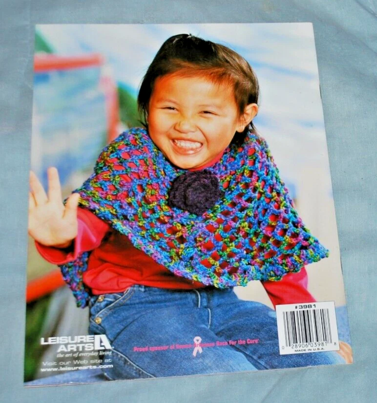 (NEW) Leisure Arts PONCHOS For KIDS Knit & Crochet #3981 (2005 PB) Kay Meadors - Image 3 of 4