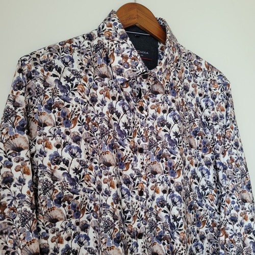 Casa Moda Casual Fit Button Down Shirt Large 41/42 Mens Floral Watercolor - Bild 3 von 16