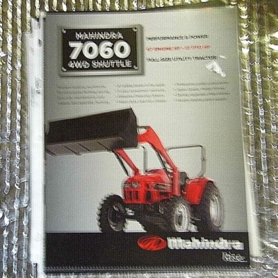 Factory  Dealership Specs Brochure Mahindra 2012 Tractor 7060 4WD shuttle