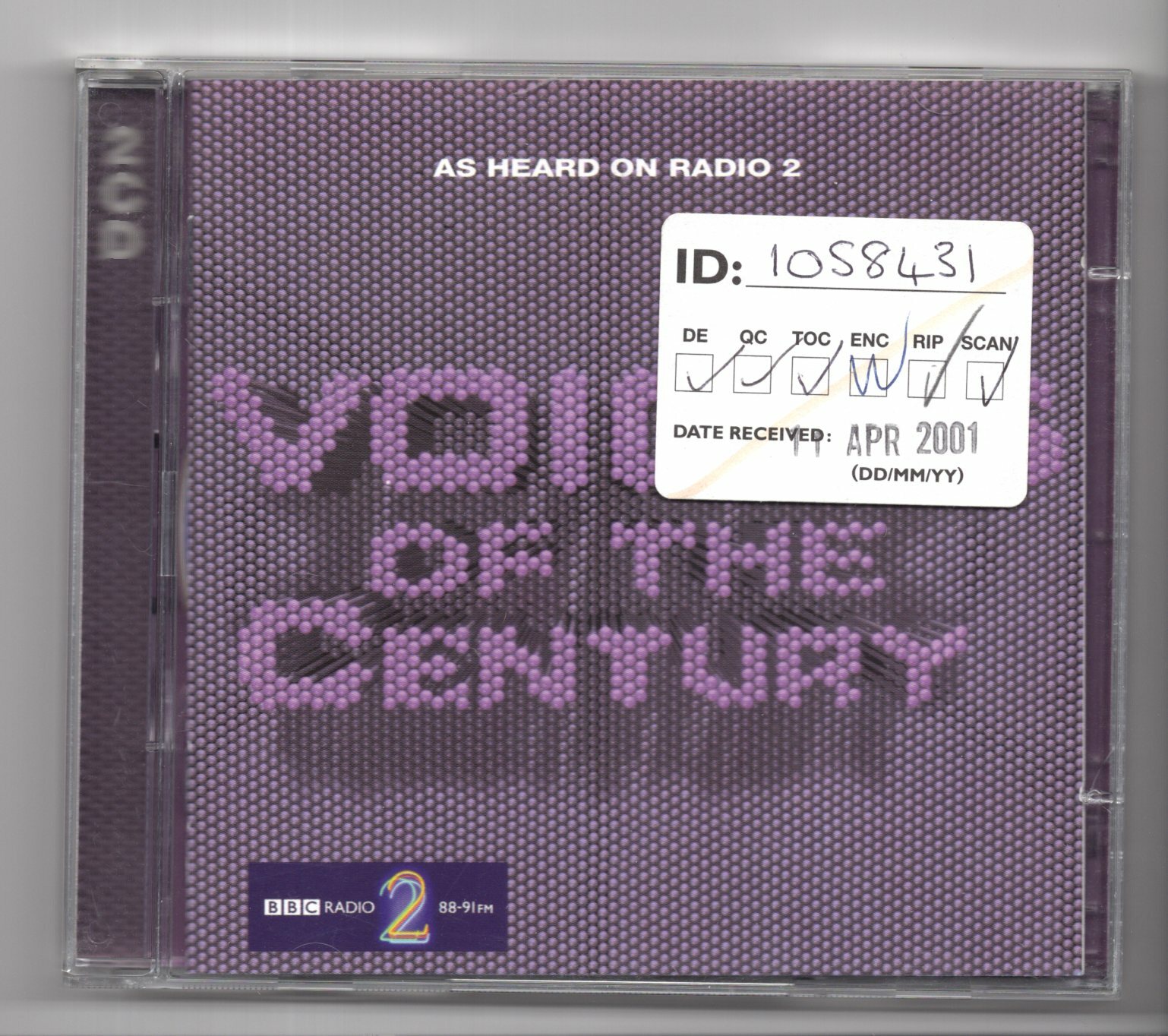 (IX566) Voices Of The Century, 44 tracks various artists - 2001 double CD