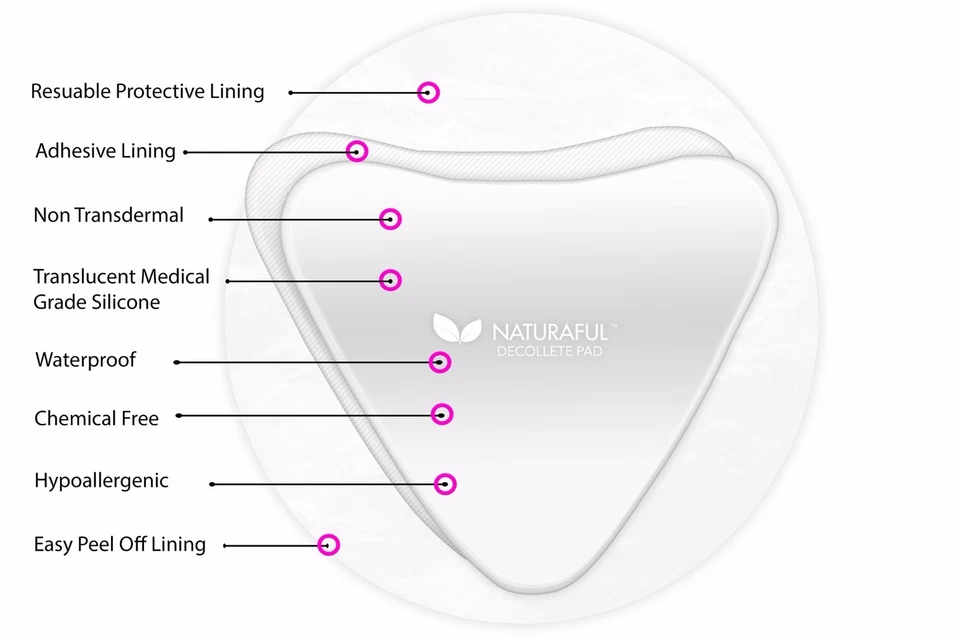 NATURAFUL - Almohadillas de escote NATURAFUL NUEVAS (4 almohadillas) - Almohadillas de escote antiarrugas Foto 4 de 4