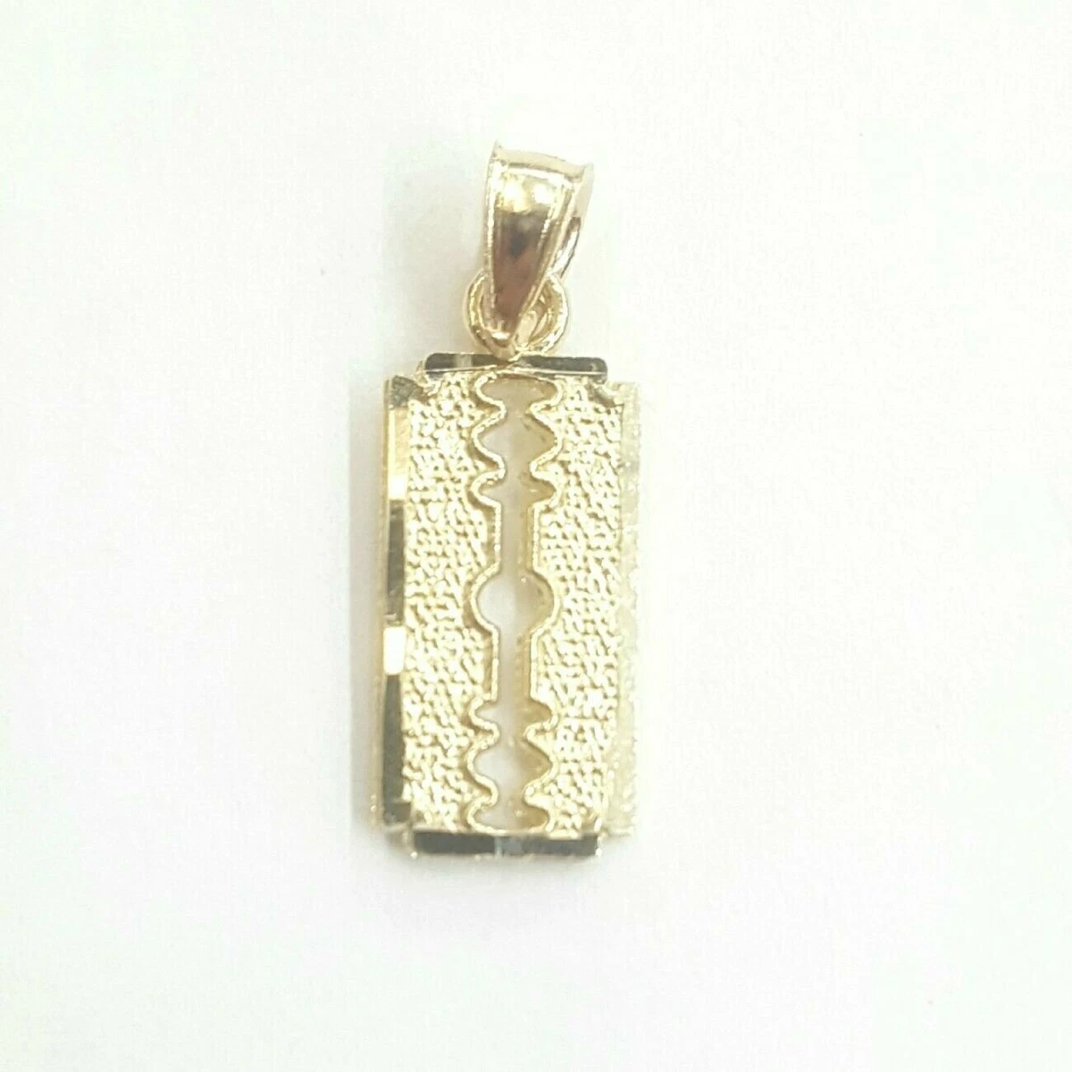 Gold razor sale blade pendant
