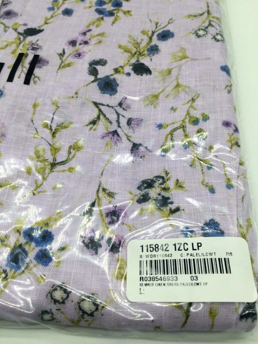 J. Jill ~ LP~ NEW Pale lilac Watercolor Vines Linen Dress NWT (2O3