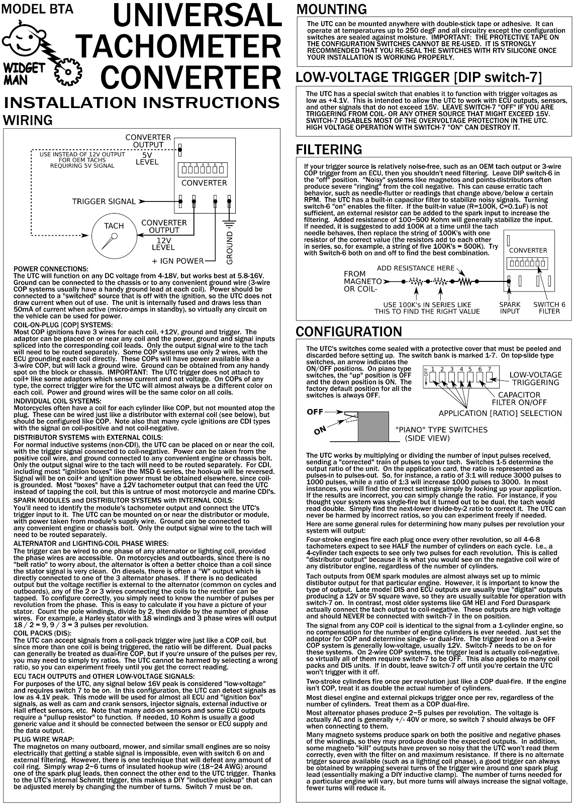 UNIVERSAL TACH ADAPTER, Adapt 468 Performance Parts to Almost Any