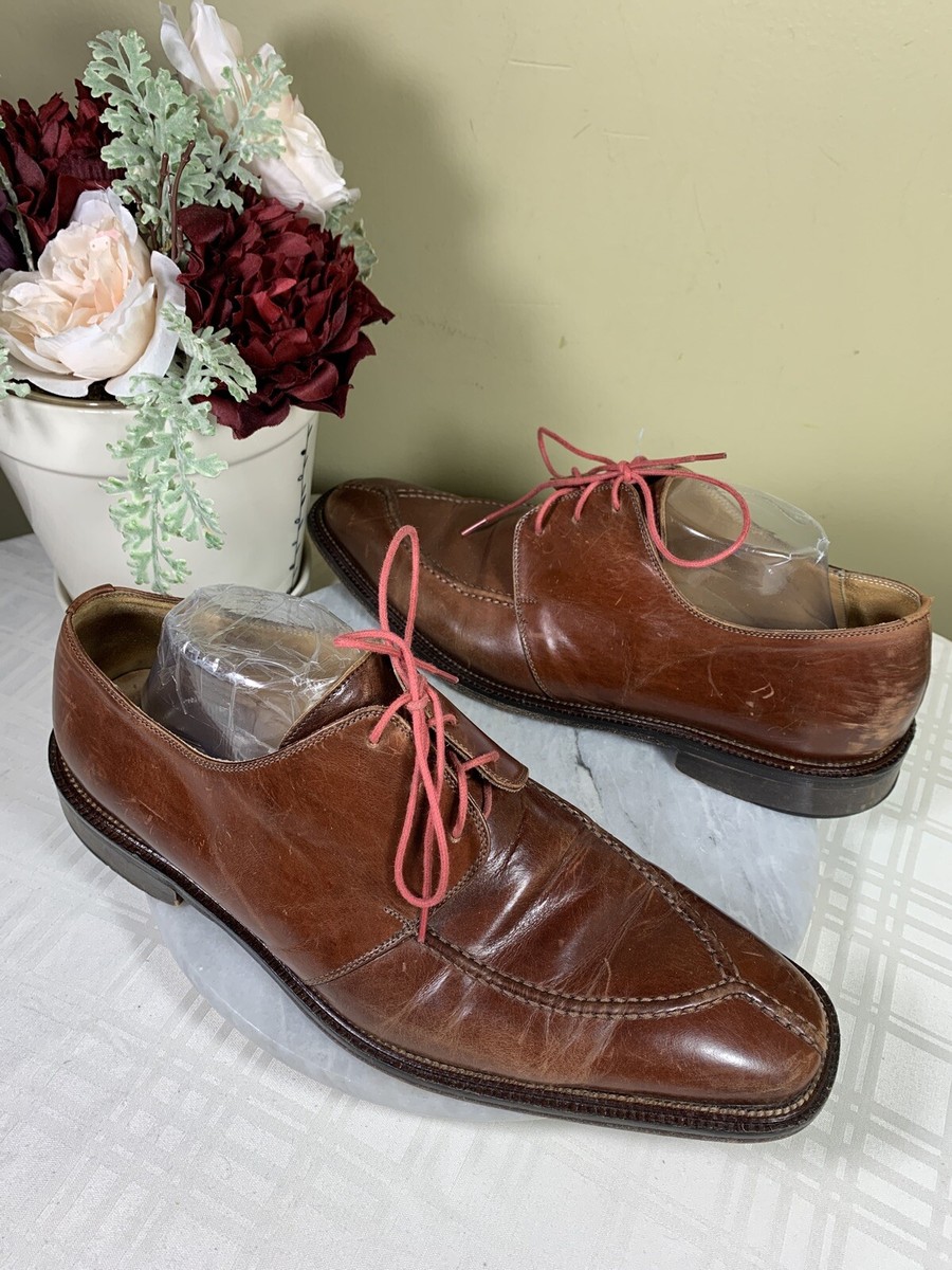 FOLIO New York Brown Leather Lace Up Split Toe Oxfords Dress 