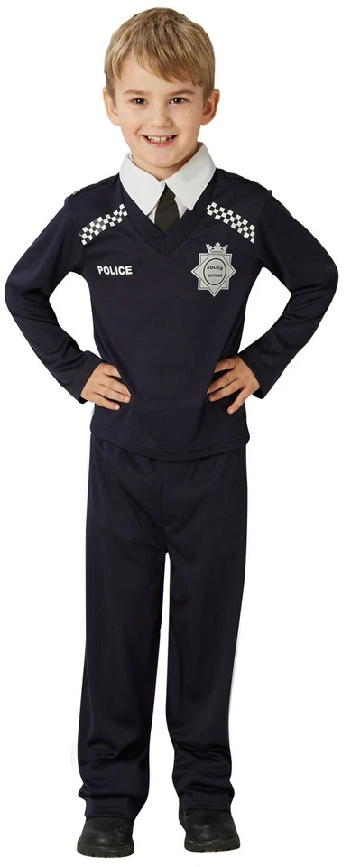 Boys Kids British Policeman Police Bobby Cop Fancy Dress Costume Outfit Age 3-8 - Image 3 of 4