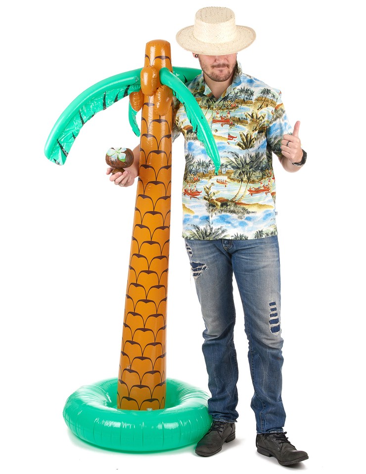 Aufblasbare Palme 125x87cm - Hawaii Deko Für Poolparty & Strandfeiern