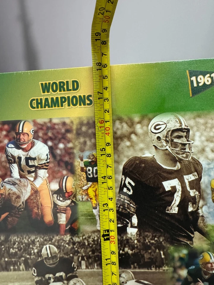 18x24 GREEN BAY PACKERS Campeões Mundiais IMPRESSÃO EM TELA Cartaz Arte Equipe do Século - Imagem 4 de 4