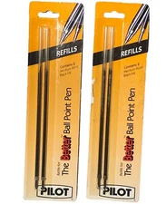 PILOT Ballpoint Ink Refills for BetterGrip EasyTouch Pens, Medium Black Lot Of 2