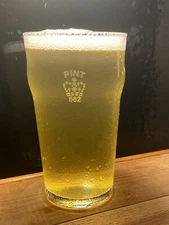 Nonic 20 Ounce Imperial Pint Glass Official British Crown Stamp Etched