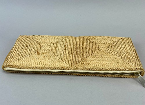 Vintage 1960s Italian Handcrafted Clutch Twisted Natural Fiber Geometric Design - Picture 11 of 12