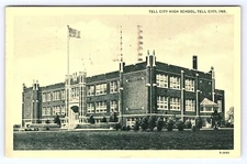 Tell City Indiana Tell City High School c1950's Postcard