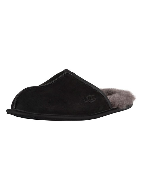 UGG Scuff Black Leather Sheepskin House 
