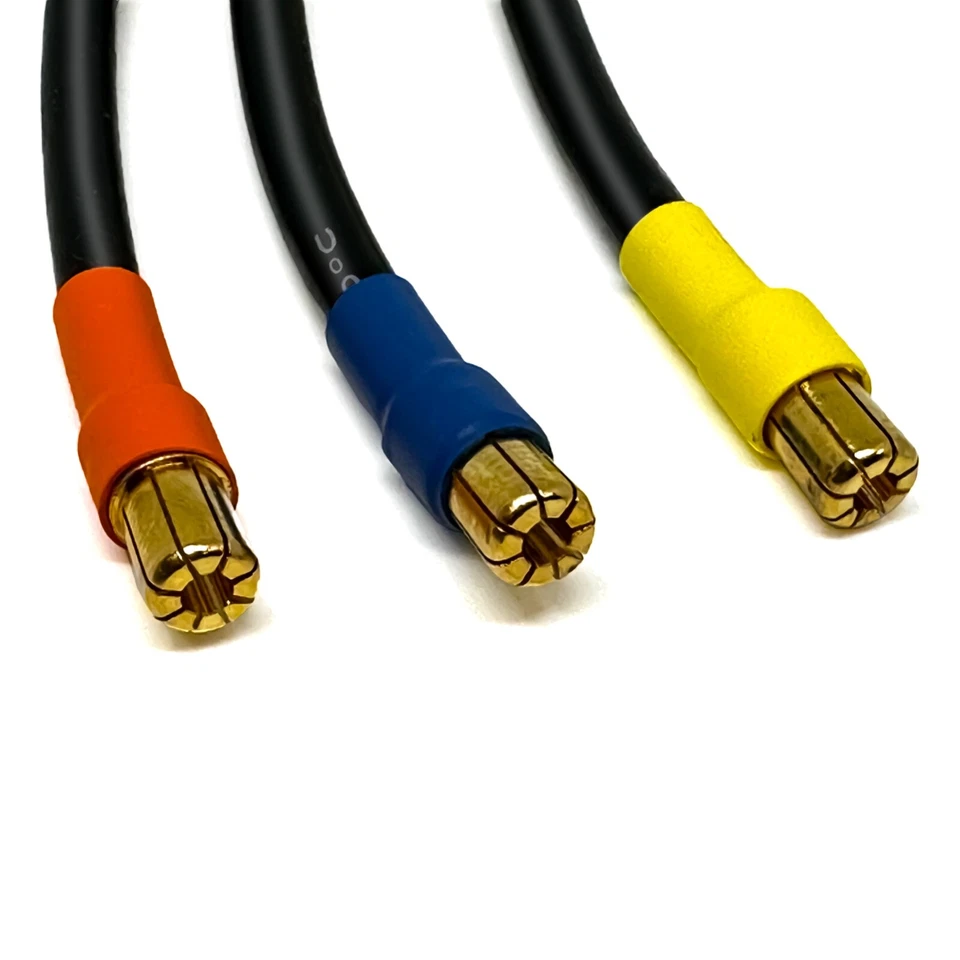 Cables de extensión ESC hembra a macho de 4 mm a 6,5 mm 10 AWG 200C cables Foto 3 de 4
