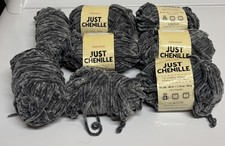 Premier Just Chenille Yarn Lot Of 8 Gray 65 Yds per Skien Super Bulky 6 New