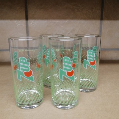 7up Seven up 4x Glas 0,2 l Gastro Becher Rarität Sammlerstück