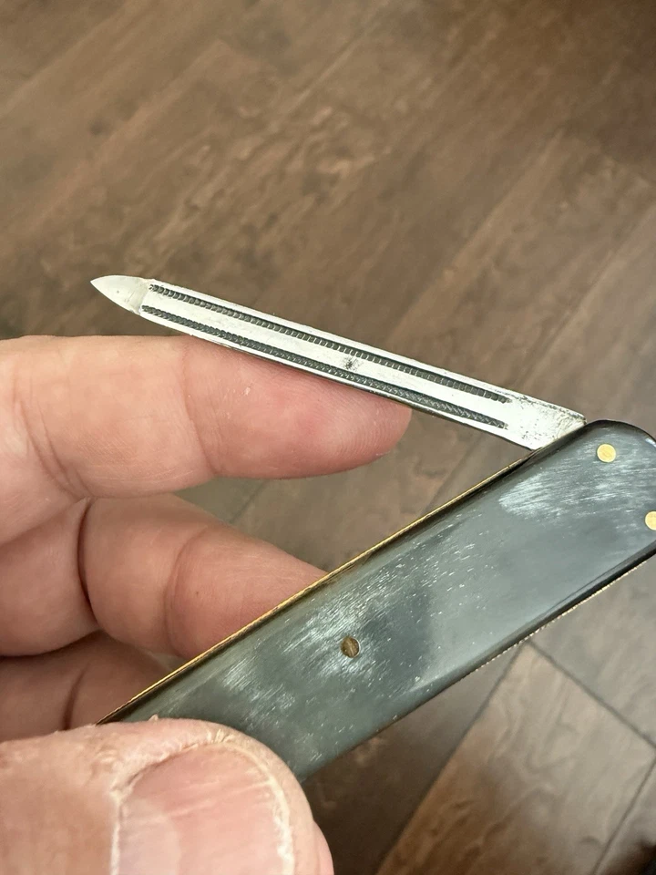 Faca de bolso excelente vintage - W. Clauberg Jr Solingen Gentlemen Buffalo Horn - Imagem 4 de 4