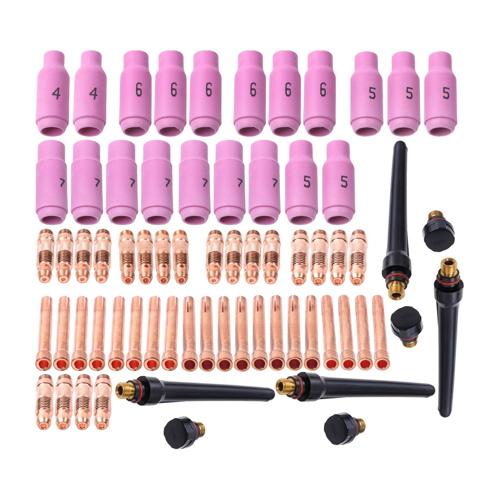 TIG Torch Consumables Accessories Kit For TIG Welding Torch 68Pcs