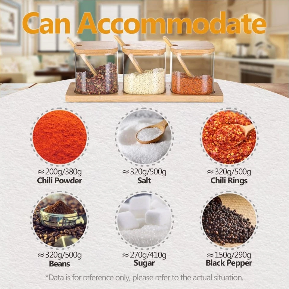 Condiment Containers with lids 6 pack Seasoning Box Condiment Pots Jars with ... - Image 4 of 4