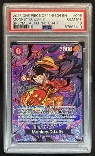 2026 One Piece Adventure on Kami's Island Monkey.D.Luffy Alt Art ST26-005 PSA 10