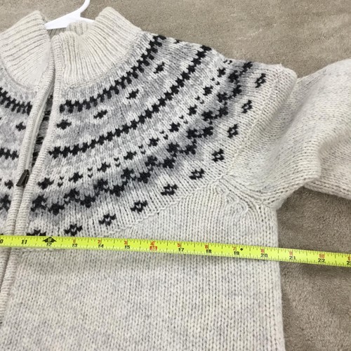 L.L. Suéter BEAN 100 % Lana de Cordero Fair Isle Cremallera Crema Para Mujer Talla L - Imagen 4 de 8
