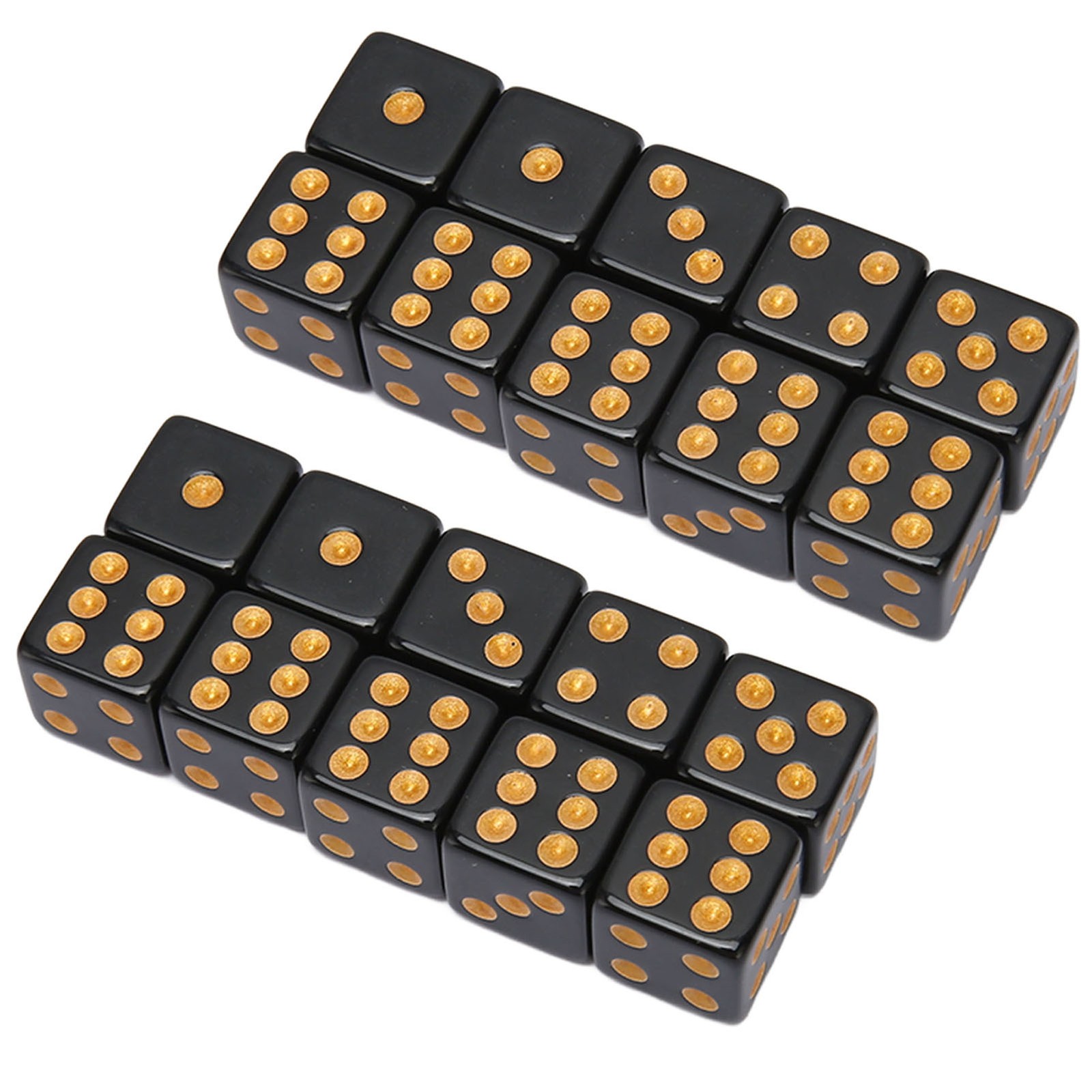 20PCS Black Dice For Board Games Math Teaching Parties
