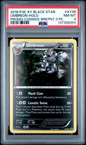 2016 POKEMON BLACK STAR PROMO UMBREON #XY96 HOLO FOIL PSA 8 NM #137398354