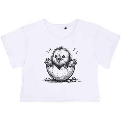 ''Baby Chick Hatching'' Damen Baumwolle Crop Tops (CO051166)