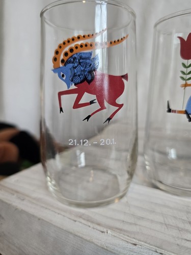 Vintage Rare Zodiac glasses 4 oz juice/ beer sampler MCM 1 each - Picture 3 of 7