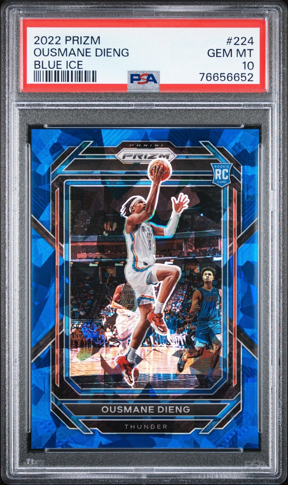 2022 Prizm Ousmane Dieng Blue Ice Prizm /125 PSA 10 Thunder #224