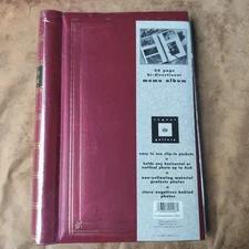 50 Page 300 Photo Memo Album 4x6 Bi-Directional Unused Slip In Pocket Spiral Red