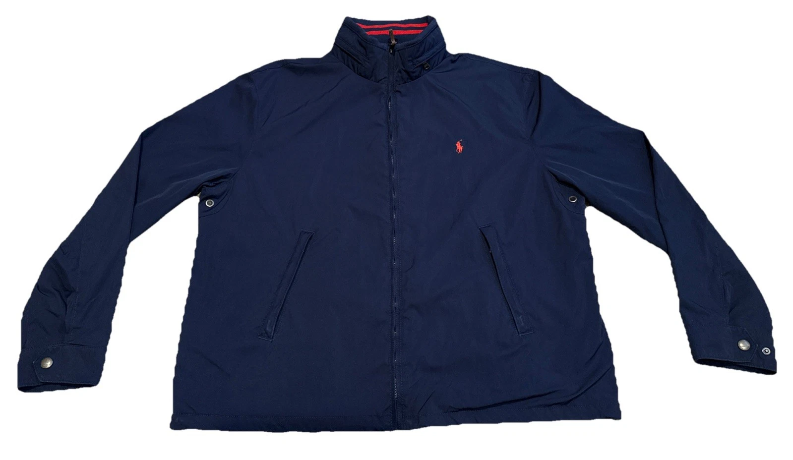 Polo Ralph Lauren Lightweight Windbreaker Jacket Mens XXL Navy Stowaway Hood Y2K