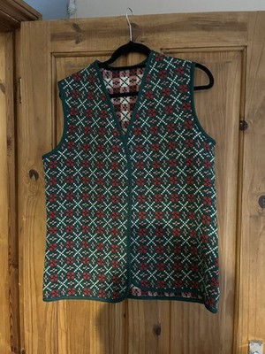 Vintage EIDER KNIT Wende Wollweste Weste Weihnachten Made in Iceland gebraucht